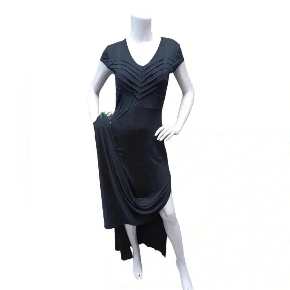 RVCA Black Maxi Short Sleeve Dress Size Medium